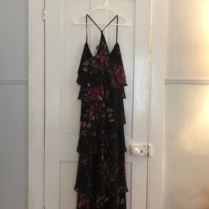 Ralph by Ralph Lauren Long black floral dress